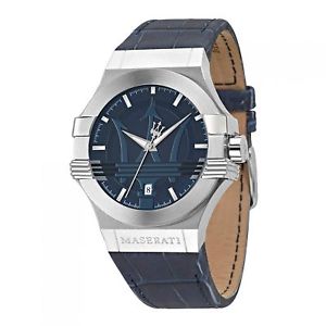 【送料無料】maserati r8851108015 mens blue strap potenza wristwatch