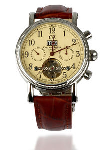 【送料無料】carl von zeyten titisee cvz 0028cr chronograph edelstahl silber braun automatik 44,187円