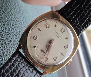 【送料無料】vintage 9 majex mens gold cased watch