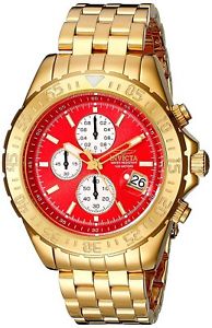 【送料無料】invicta 18856 mens aviator analog display gold watch