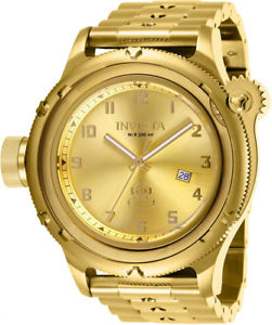 【送料無料】invicta mens russian diver quartz 200m gold tone stainless steel watch 26466|hokushin