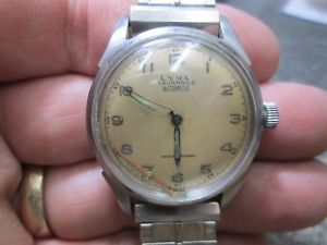 【送料無料】cyma tavannes automatic stainless mens running wristwatch|hokushin