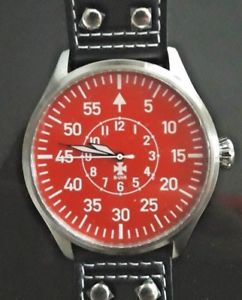 【送料無料】buhr big pilot typ b red 50 mm,limited edition, brand warranty card|hokushin