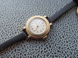 【送料無料】vintage small 9ct gold ladies longines wrist watch|hokushin