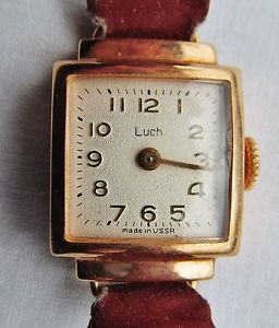 【送料無料】antique 14k 583 gold russian ussr luch ladies womens wrist watch|hokushin