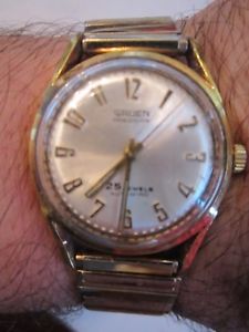 【送料無料】vtg gruen precision 25 jewels autowind watch runs great|hokushin