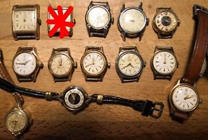 【送料無料】12 uhren konvolut lot umf ruhla umf diva m3 uhrwerk vintage watch ddr 50 60er|hokushin