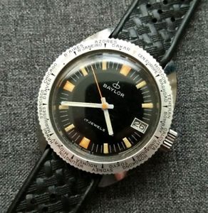 【送料無料】baylor dive watch world time bezel