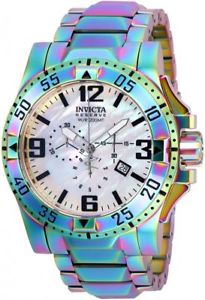 【送料無料】25362 50mm mens invicta reserve excursion chronograph iridescent watch｜hokushin