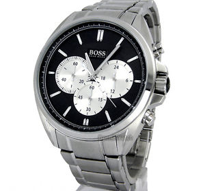 【送料無料】hugo boss men chronograph solid stainless steel 44mm 1512883|hokushin