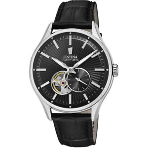【送料無料】orologio festina automatico uomo in acciaio e pelle ref f169753|hokushin