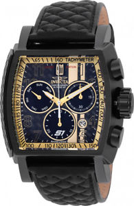 【送料無料】invicta mens jason taylor chronograph 100m stainless steel leather watch 22381
