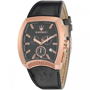 【送料無料】orologio uomo maserati calandra r8871605003 chrono ros pelle nero sub 100mt