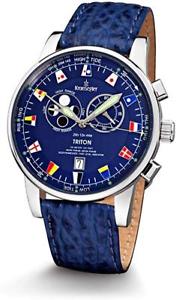【送料無料】gezeiten uhr kronsegler glashtte triton full set mit tiden anzeige neu nos ovp