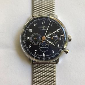 【送料無料】zeppelin lz129 hindenburg 70363 moonphase swiss quartz 1 zulu strap