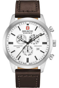 【送料無料】swiss military hanowa chrono classic 06430804001 herrenuhr saphirglas leder