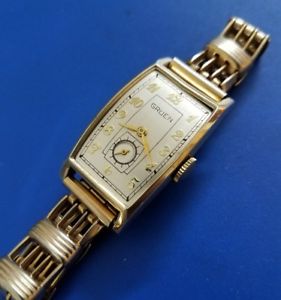 【送料無料】stunning vintage 1940s mans gruen hand winding fully serviced