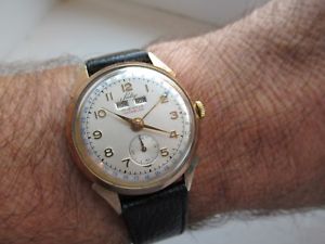 【貨物輸送無料】vintage triple date sully tripe date just service 17 jewels incabloc swiss vgc