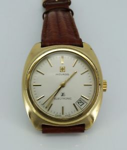 【送料無料】rare gold plated movado zenith bulova electronic watch fine working order nice1