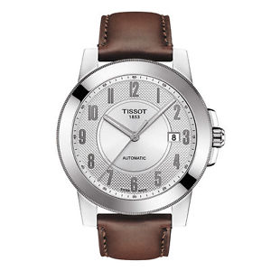 【送料無料】 tissot gentleman automatic mens brown leather strap watch t0984071603200