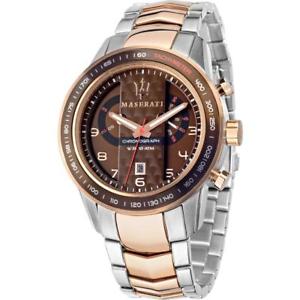 【貨物輸送無料】orologio uomo maserati corsa r8873610004 bracciale acciaio bicolor ros 100mt 腕時計-男女兼用腕時計