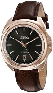 【貨物輸送無料】bulova mens telc automatic stainless steel leather casual watch, brown 64b126 男女兼用腕時計-腕時計