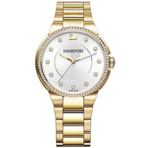 【貨物輸送無料】orologio swarovski city yellow gold oro 5213729 donna watch novit acciaio swiss