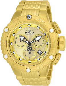 【送料無料】invicta mens subaqua quartz chronograph gold plated stainless steel watch 26648