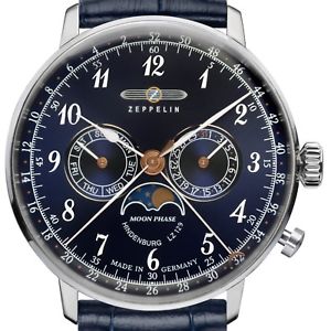 【送料無料】zeppelin 70363 hindenburg lz 129 stahl day date vollkalender mondphase neu