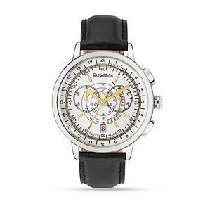 【送料無料】philip watch grand archive crono acciaio e bianco data r8271698003 pelle mag16