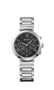 【貨物輸送無料】boss damenuhr 1502398 analog chronograph edelstahl silber