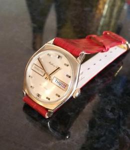 【貨物輸送無料】vintage mens mathey tissot grand prix daydate automatic wrist watch gold filled