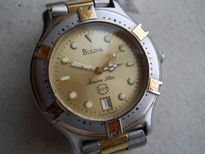 【送料無料】rare 1979 swiss bulova 100 meters333 feet,date, eta quartz, all ss, serviced