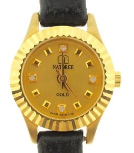 【貨物輸送無料】natoree 18k gold filled watch, stainless steel case, bezel and sapphire glass