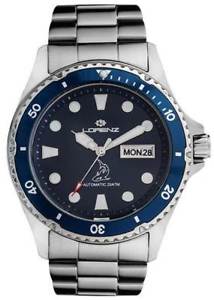 【貨物輸送無料】orologio uomo automatico acciaio blu lorenz shark subacqueo sportivo