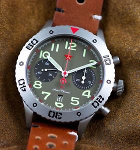 【送料無料】7767gb roter stern automatik chronograph