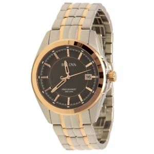 【送料無料】bulova mens 98b268 precisionist twotone stainless steel analog watch