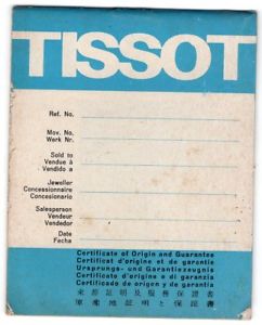 tissot watch guarantee certificate 1970s vintage booklet unsigned blank tissot watch guarantee certificate 1970s vintage booklet unsigned blank