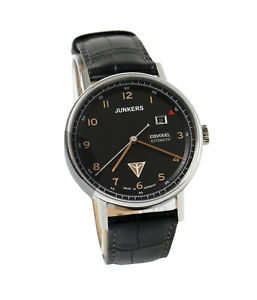 【送料無料】junkers eisvogel automatik uhr 67545 leder schwarz edelstahl silber glasboden｜hokushin 62,689円