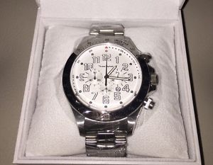 【送料無料】yves bertelin paris mens big ronde stainless steel watch datechrono huge｜hokushin