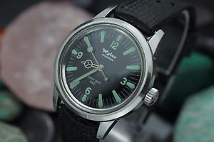 【貨物輸送無料】vintage wyler incaflex heavy duty 660フィート stainless steel 35粍 mens diver watch