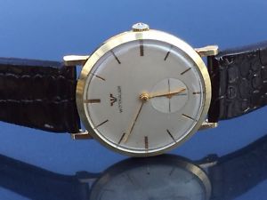 【貨物輸送無料】gentlemans 1950s wittnauer revue 14k solid yellow gold watch cal763g ref305