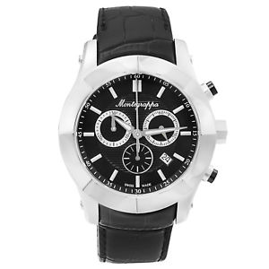 【送料無料】montegrappa nero uno chronograph mens swiss made watch idnuwa00  italian brand