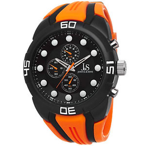 mens joshua amp; sons js61or sport chronograph orange silicone strap watch mens joshua amp; sons js61or sport chronograph orange silicone strap watch