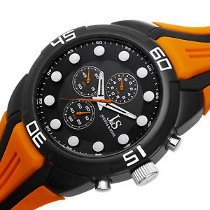 mens joshua amp; sons js61or sport chronograph orange silicone strap watch mens joshua amp; sons js61or sport chronograph orange silicone strap watch