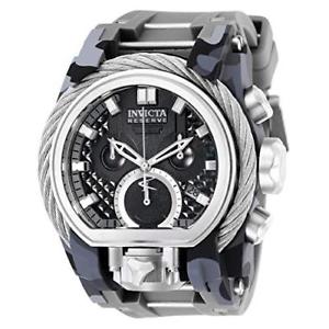 【貨物輸送無料】invicta mens reserve quartz stainless steel and silicone watch 26439