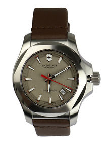 【送料無料】victorinox uhr watch 241738 edelstahl silber leder braun