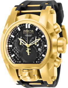 【貨物輸送無料】25607 invicta mens reserve quartz gold plated stainless steel silicone watch