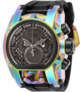 【貨物輸送無料】25609 invicta men reserve chrono 200m iridescent stainless steelsilicone watch