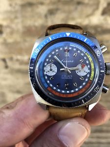 【送料無料】linus incabloc 40 chrono chronograph automatico automatic vintage